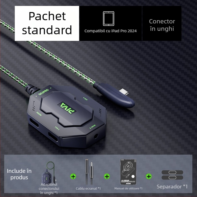 Piva GS3 adaptor pentru Huawei și Xiaomi, USB-C și Mini USB, încărcare rapidă 3-în-1 până la 60W, construcție țesută