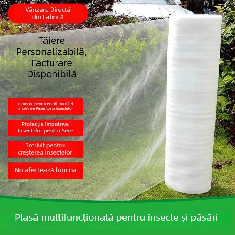 Plasă de seră anti-insecte și anti-păsări, cu plasă densă, pentru legume și pomi fructiferi