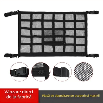 Organizator portbagaj din plasă, 3 compartimente, design în plăci, personalizabil cu logo