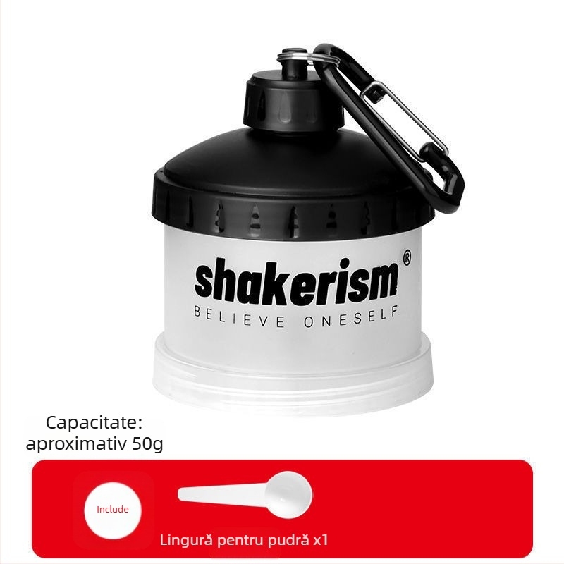 Cutie dozare pudră de lapte cu pâlnie din plastic, alimentară, portabilă, potrivită pentru pudră proteică