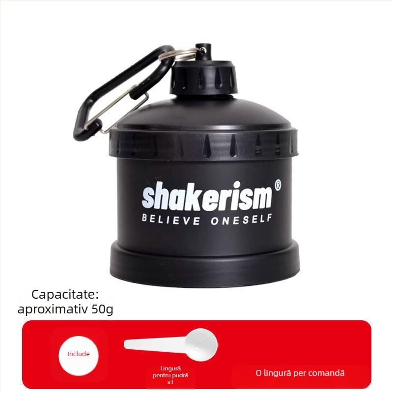 Cutie dozare pudră de lapte cu pâlnie din plastic, alimentară, portabilă, potrivită pentru pudră proteică