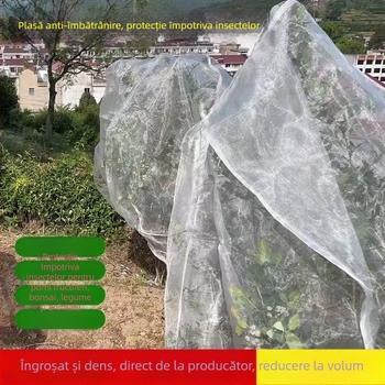 Plasă pentru protecția pomilor fructiferi împotriva dăunătorilor – protecție împotriva păsărilor și muștei fructelor; Material: PE, Model: 296, Deschidere: Consultați, Diametrul firului: Consultați, Durata de viață: Consultați
