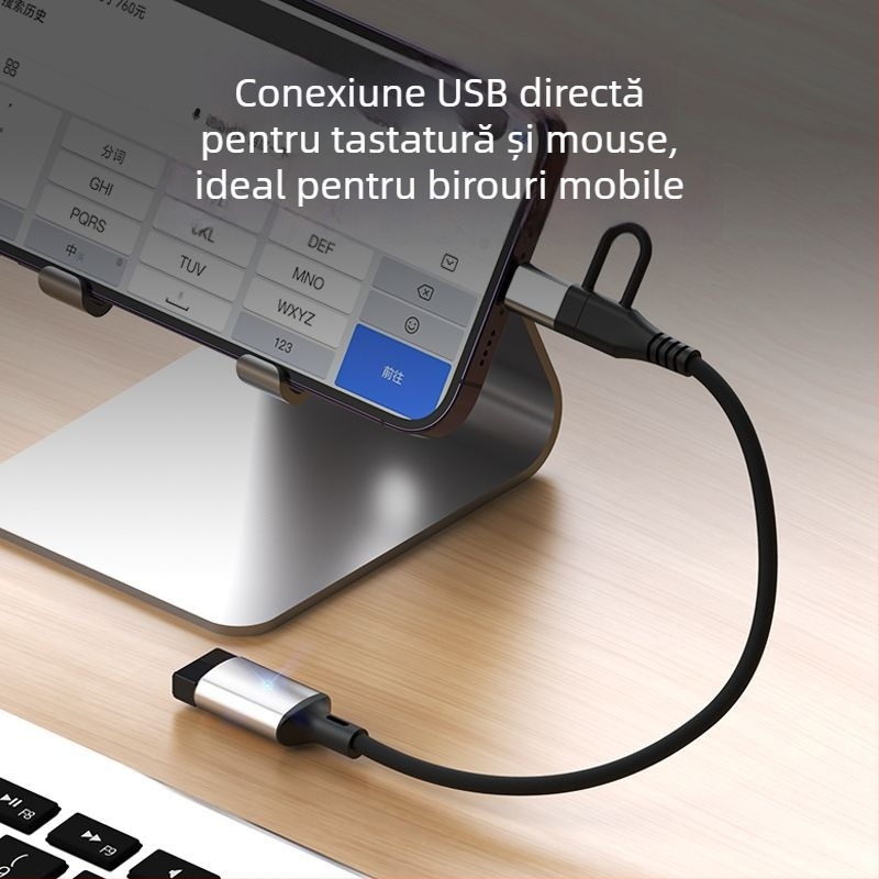 Adaptor OTG Type-C 2-în-1, convertor USB flash și cititor de carduri, marcă Sen dasheng, model Otg adapter cable, compatibil universal