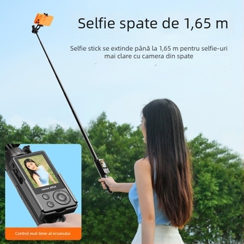 Selfie stick cu oglindire pe ecran și proiecție, design pop-up pentru podea, telecomandă Bluetooth, stabilizare a imaginii, compatibilitate universală