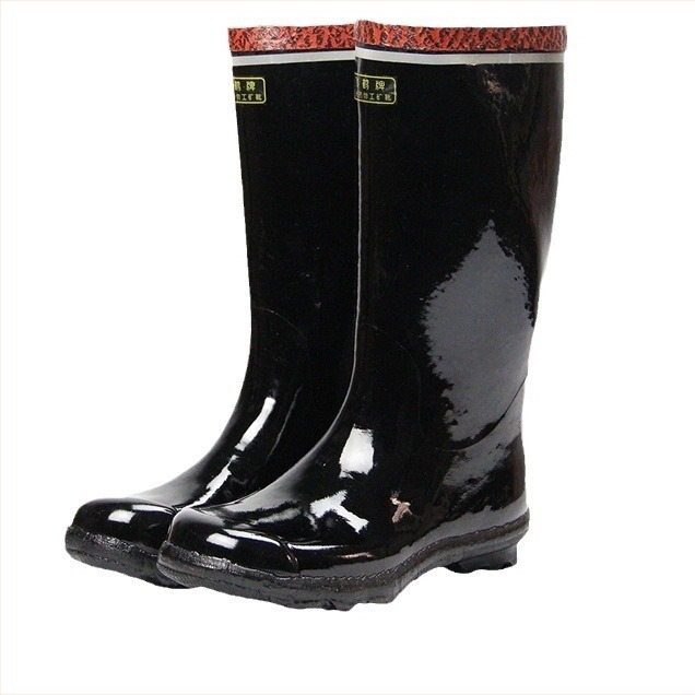 Ghete de siguranță Flying Crane înalte, cu vârf din oțel, din cauciuc natural și căptușire din bumbac, protecție anti-soc, pentru minerit subteran, antiderapante, rezistente