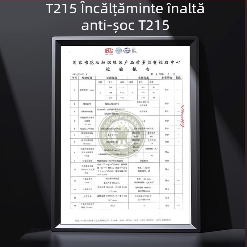 Ghete de siguranță Flying Crane înalte, cu vârf din oțel, din cauciuc natural și căptușire din bumbac, protecție anti-soc, pentru minerit subteran, antiderapante, rezistente