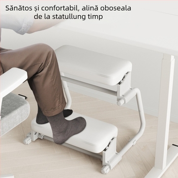 Sprijin pentru picioare de birou, ergonomic, antiderapant, metalic, reglabil înălțime, Model Z Footrest