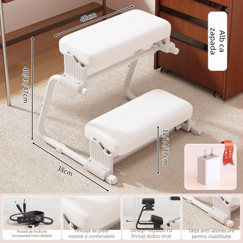 Sprijin pentru picioare de birou, ergonomic, antiderapant, metalic, reglabil înălțime, Model Z Footrest