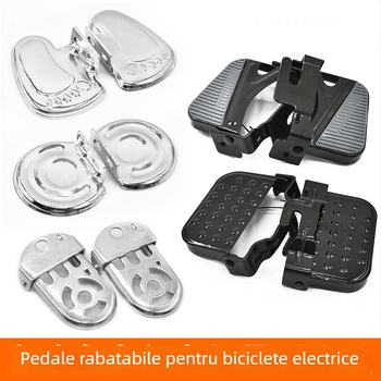 Pedal pentru bicicletă electrică, față, pentru modificări la EV, material fier, finisaj emailat la cuptor, cod RZJD1