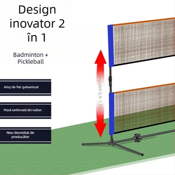 Cadru portabil de plasă pentru badminton, pentru interior și exterior, design 2 în 1, personalizabil