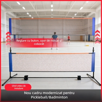 Cadru portabil de plasă pentru badminton, pentru interior și exterior, design 2 în 1, personalizabil
