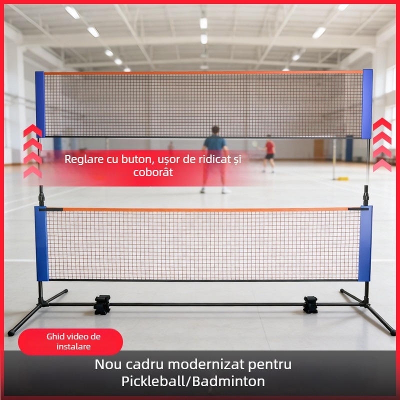 Cadru portabil de plasă pentru badminton, pentru interior și exterior, design 2 în 1, personalizabil