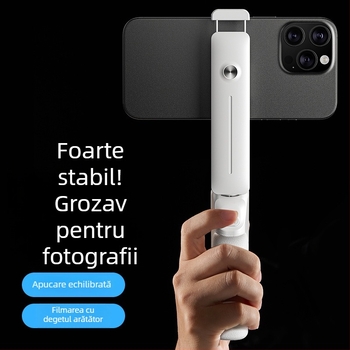 Monopod selfie Bluetooth mini cu rotație 360°, telecomandă inclusă, material ABS, compatibil IBIS