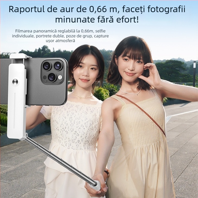 Monopod selfie Bluetooth mini cu rotație 360°, telecomandă inclusă, material ABS, compatibil IBIS