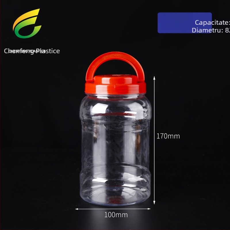 Recipient din plastic pentru miere, nuci și gustări, cu capac etanș; Material: plastic; Tip ambalaj: recipient; Capacități: 1L, 2.5L, 5L