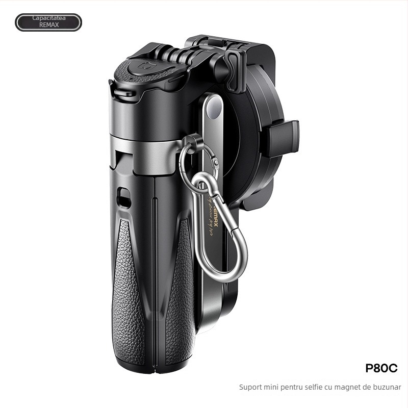 Remax Suport Mini pentru Selfie – Prindere Magnetică, Plastic, Fără Telecomandă, Fără Bluetooth