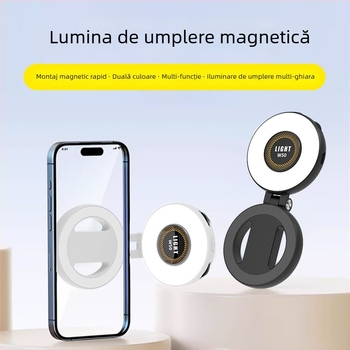 Lampa de buzunar LED magnetică, mică, pentru frumusețe, reglabilă, cu trei temperaturi pentru fotografie