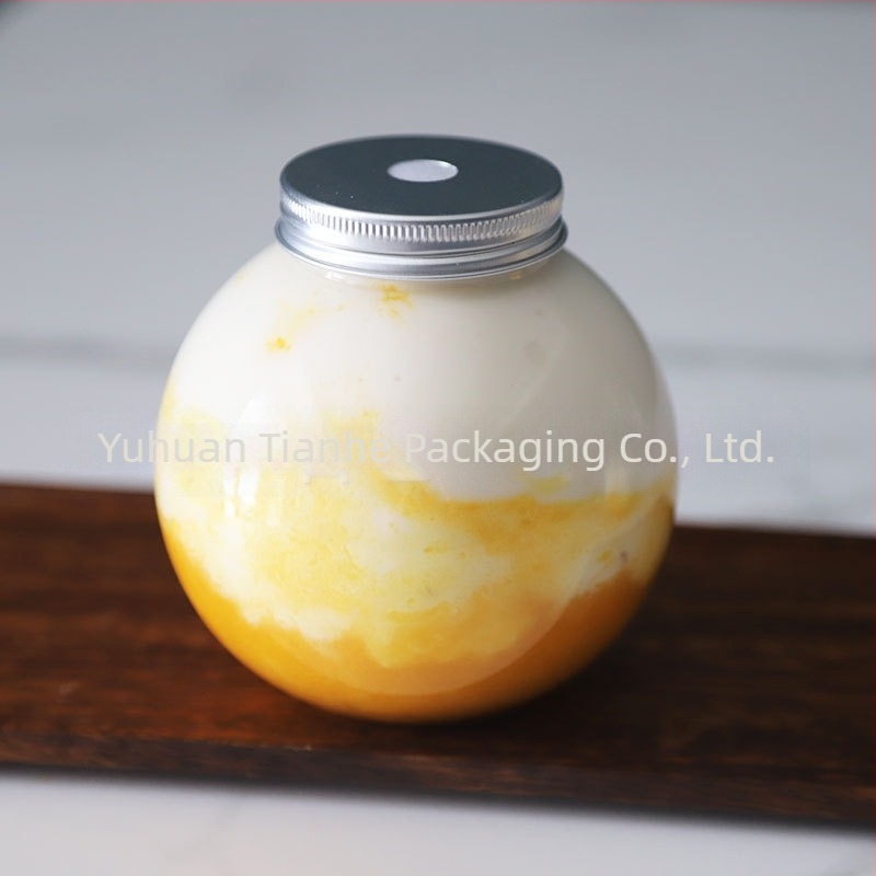 Cupa PET transparentă în formă de balon pentru băuturi reci, capacitate 501–600 ml, imprimare logo, personalizare