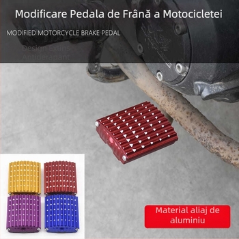 Pedală frontală de frână pentru motocicletă, din aliaj de aluminiu, finisaj cu lac de coacere, Mojielong