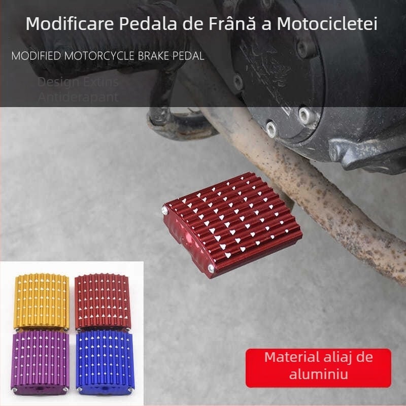 Pedală frontală de frână pentru motocicletă, din aliaj de aluminiu, finisaj cu lac de coacere, Mojielong