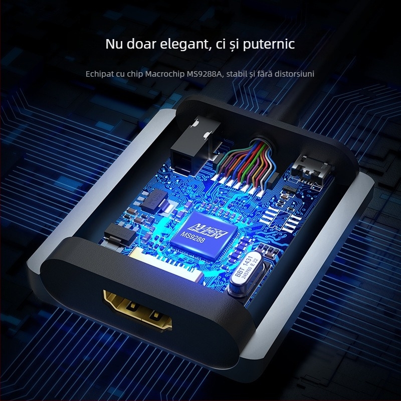 Convertor VGA la HDMI, adaptor, 1080p, cip Hongjing ms9288a, Windows 7/8/10/11/xp, modele Ad031/Ad014, OEM disponibil