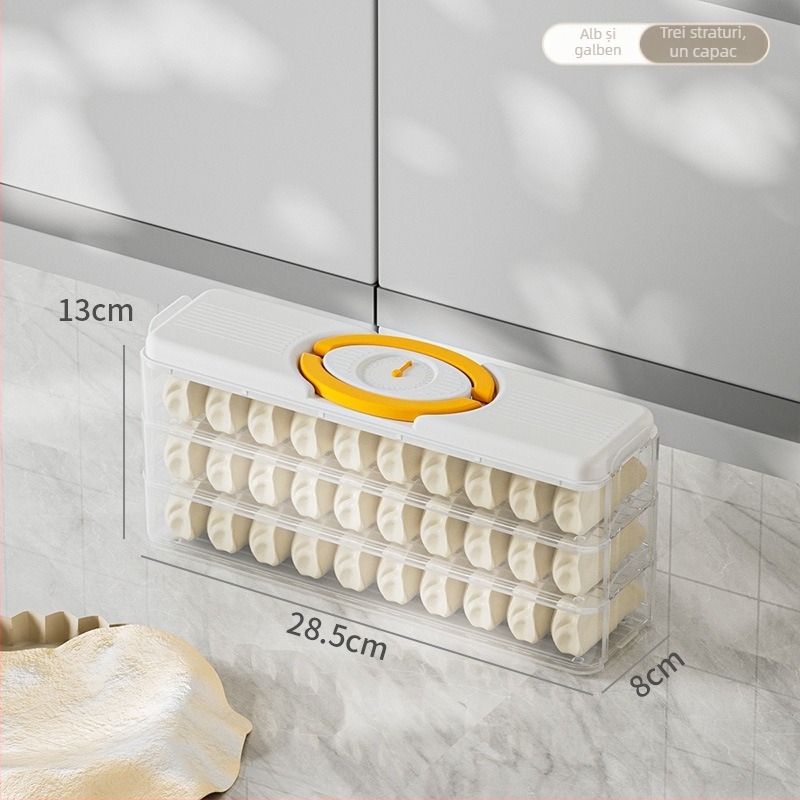 Cutie de depozitare pentru găluște în frigider – stil Nordic, plastic alimentar, sigilată, portabilă, potrivită pentru congelare