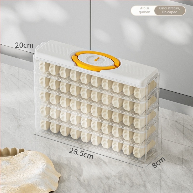 Cutie de depozitare pentru găluște în frigider – stil Nordic, plastic alimentar, sigilată, portabilă, potrivită pentru congelare