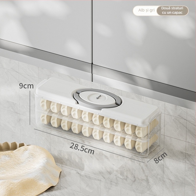 Cutie de depozitare pentru găluște în frigider – stil Nordic, plastic alimentar, sigilată, portabilă, potrivită pentru congelare