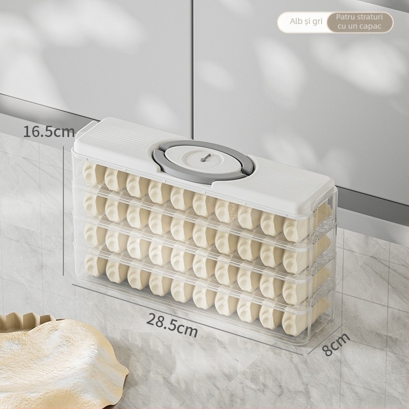 Cutie de depozitare pentru găluște în frigider – stil Nordic, plastic alimentar, sigilată, portabilă, potrivită pentru congelare