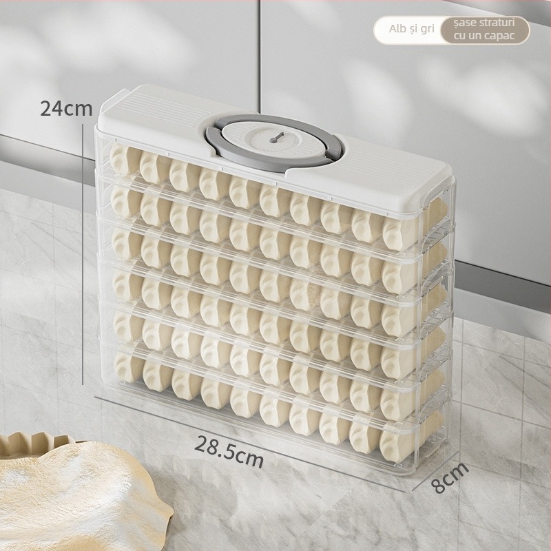 Cutie de depozitare pentru găluște în frigider – stil Nordic, plastic alimentar, sigilată, portabilă, potrivită pentru congelare