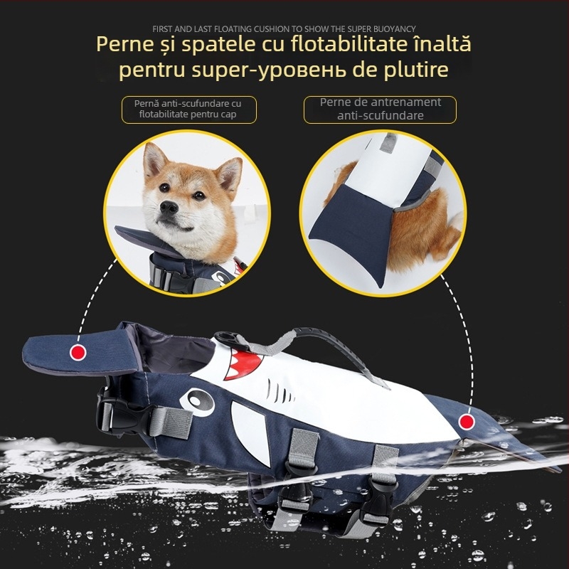 DOTON Vestă de salvare pentru câini – stil desen animat, poliester, îmbrăcăminte pentru animale de companie