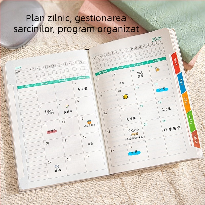 Caiet LIMAI, legare cu adeziv, stil minimalist (hârtie interioară dublu acoperită, 80 gsm, 300–400 pagini)