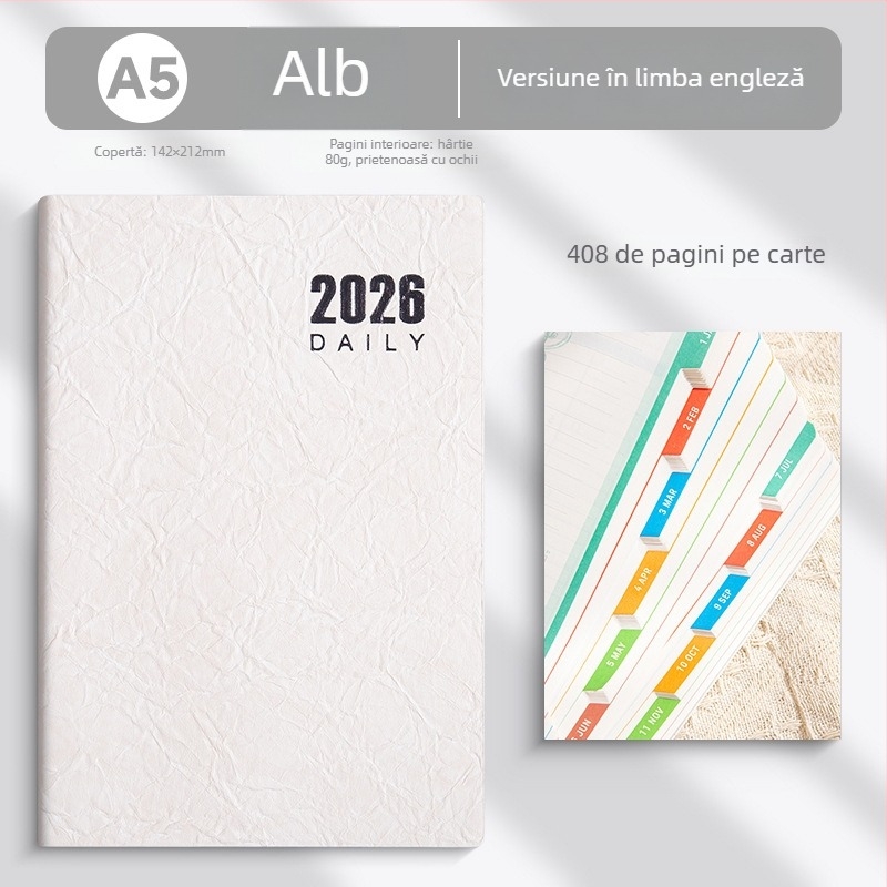 Caiet LIMAI, legare cu adeziv, stil minimalist (hârtie interioară dublu acoperită, 80 gsm, 300–400 pagini)