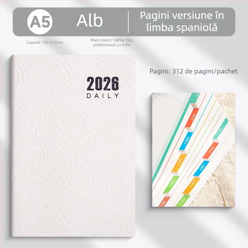 Caiet LIMAI, legare cu adeziv, stil minimalist (hârtie interioară dublu acoperită, 80 gsm, 300–400 pagini)