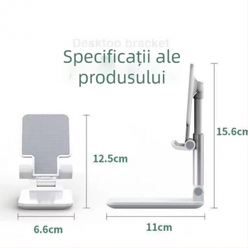 Suport pentru telefon și tabletă, suport de birou pliabil și telescopic pentru streaming live (plastic, universal)