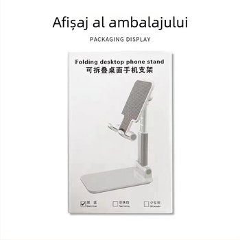 Suport pentru telefon și tabletă, suport de birou pliabil și telescopic pentru streaming live (plastic, universal)