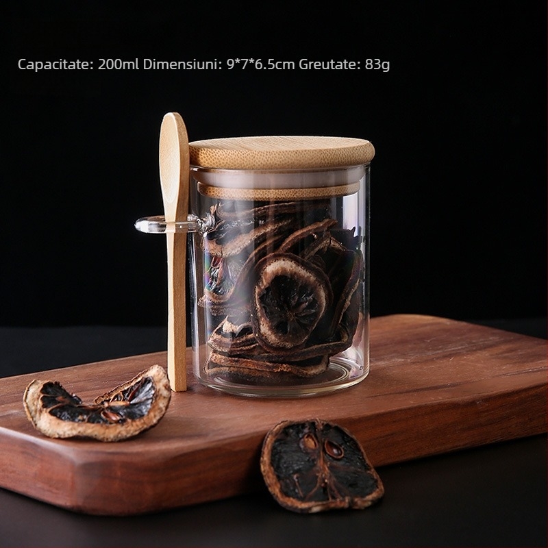 Recipient rotund din plastic, sigilat, pentru depozitare de produse uscate – 501–800 ml, ceai, boabe de cafea, gustări și cereale