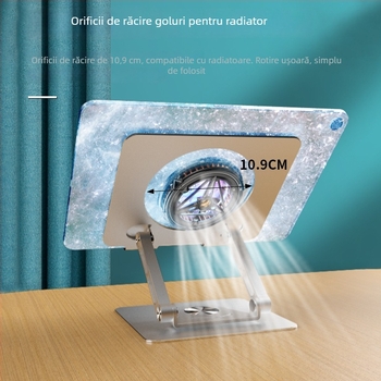 Suport rotativ pentru telefon/tabletă din aliaj de carbon, pliabil, cu disipare a căldurii, rotire la 360°, model X1, compatibil cu toate tabletele
