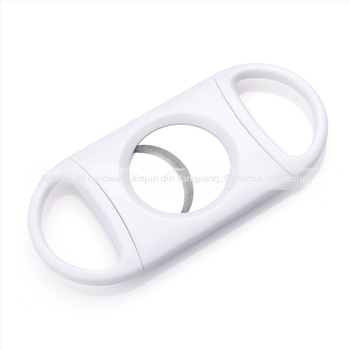 Tăietor de trabucuri din plastic, cu lamă din oțel inoxidabil, portabil, reutilizabil, imprimare siglă disponibilă