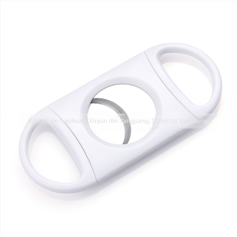 Tăietor de trabucuri din plastic, cu lamă din oțel inoxidabil, portabil, reutilizabil, imprimare siglă disponibilă