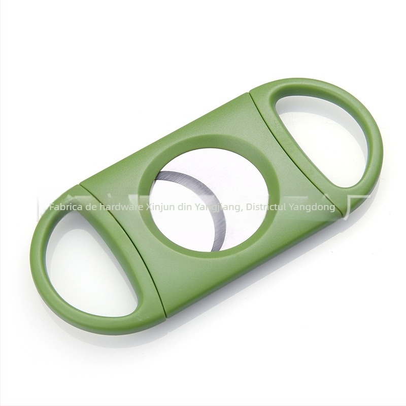 Tăietor de trabucuri din plastic, cu lamă din oțel inoxidabil, portabil, reutilizabil, imprimare siglă disponibilă