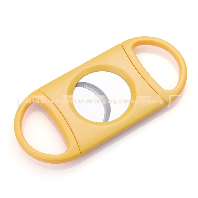 Tăietor de trabucuri din plastic, cu lamă din oțel inoxidabil, portabil, reutilizabil, imprimare siglă disponibilă