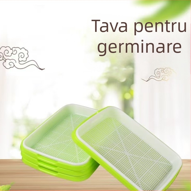 Ghiveci din plastic pentru răsaduri, cu tavă hidroponică cu două niveluri