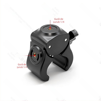 Suport universal pentru telefon mobil pentru transmisiuni live, cu clemă cu mai multe poziții pentru țeavă de bicicletă și trepied gimbal – Material ABS