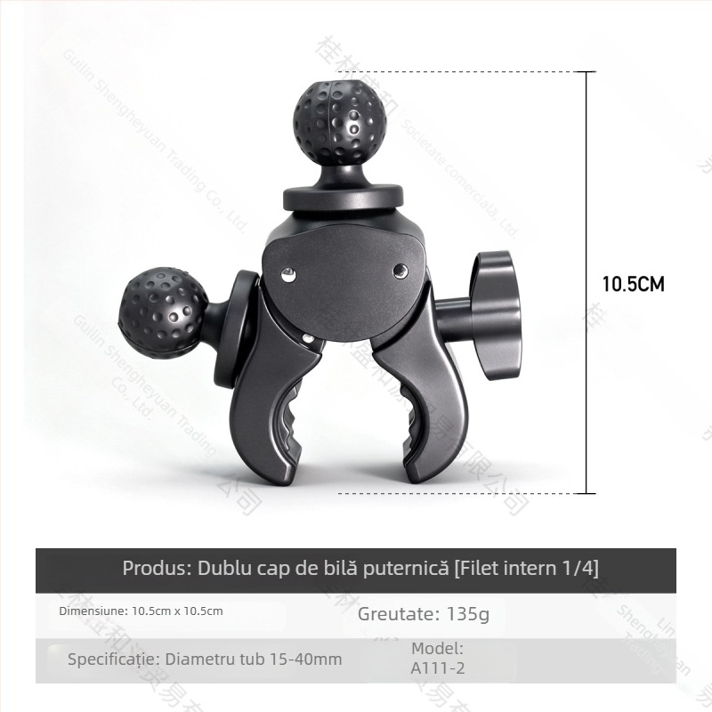 Suport universal pentru telefon mobil pentru transmisiuni live, cu clemă cu mai multe poziții pentru țeavă de bicicletă și trepied gimbal – Material ABS