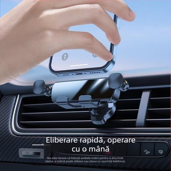 Suport universal pentru telefon în mașină pentru navigație, montaj prin gravitație pe ieșire de aer, atașament la orificiul de ventilație, personalizabil