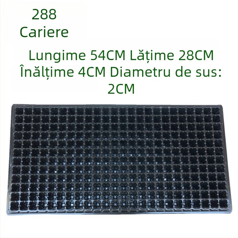 Tavă de răsaduri cu 288 de găuri, din plastic PET, tavă multifuncțională pentru răsaduri de legume și fructe