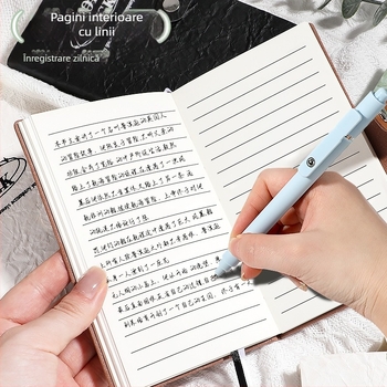 Caiet cu copertă din piele ecologică, legare cu adeziv, 100–200 pagini din hârtie din pulpă de lemn brut, stil simplu INS