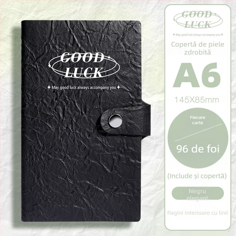 Caiet cu copertă din piele ecologică, legare cu adeziv, 100–200 pagini din hârtie din pulpă de lemn brut, stil simplu INS