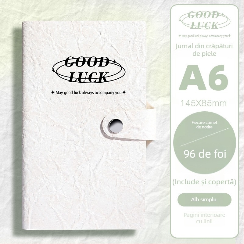 Caiet cu copertă din piele ecologică, legare cu adeziv, 100–200 pagini din hârtie din pulpă de lemn brut, stil simplu INS